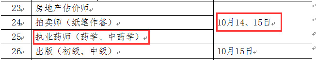 2017年执业药师考试时间